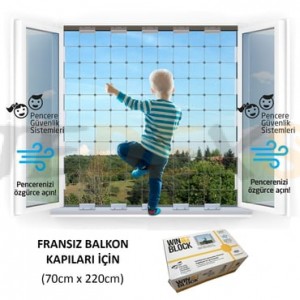 Winblock Çocuklar için Pencere Çelik Güvenlik Ağı 70x220cm